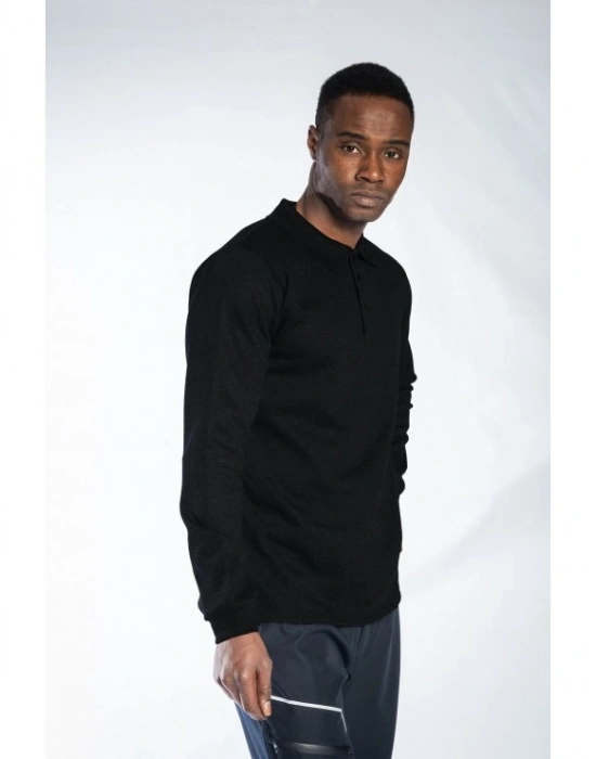 Regular Polo Sweatshirt Siyah