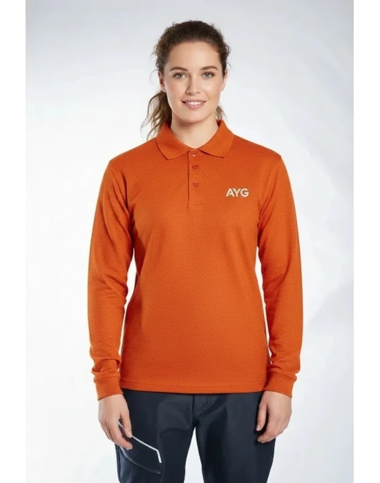 Regular Polo Sweatshirt Turuncu