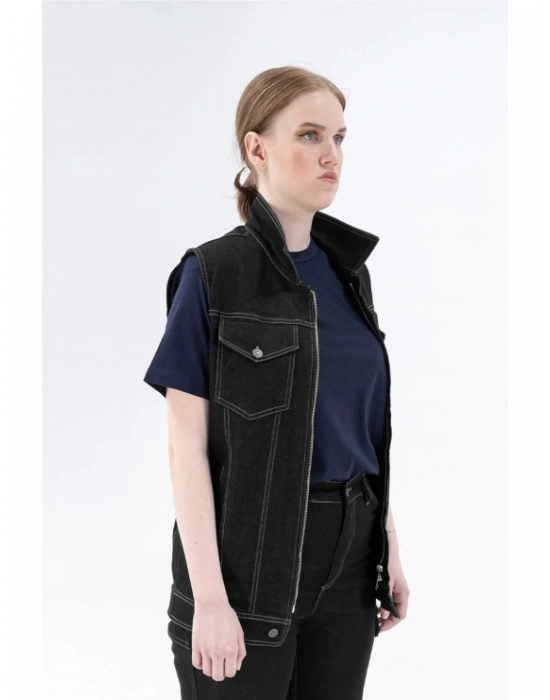 Teksas Kot Yelek Siyah