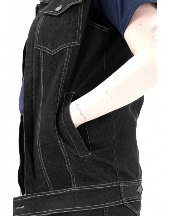 Teksas Kot Yelek Siyah