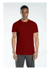 Regular Basic Bisiklet Yaka T-Shirt Bordo