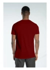 Regular Basic Bisiklet Yaka T-Shirt Bordo