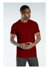 Regular Basic Bisiklet Yaka T-Shirt Bordo