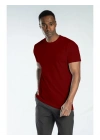 Regular Basic Bisiklet Yaka T-Shirt Bordo