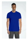 Regular Basic Bisiklet Yaka T-Shirt Saks Mavi