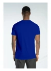 Regular Basic Bisiklet Yaka T-Shirt Saks Mavi
