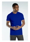 Regular Basic Bisiklet Yaka T-Shirt Saks Mavi