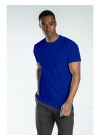 Regular Basic Bisiklet Yaka T-Shirt Saks Mavi