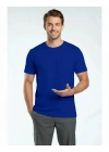 Regular Basic Bisiklet Yaka T-Shirt Saks Mavi