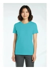 Regular Basic Bisiklet Yaka T-Shirt Turkuaz