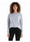 Regular Bisiklet Yaka Sweatshirt - Gri