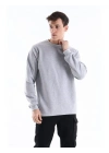 Regular Bisiklet Yaka Sweatshirt - Gri