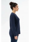 Regular Bisiklet Yaka Sweatshirt - Lacivert