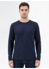 Regular Bisiklet Yaka Sweatshirt - Lacivert