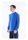 Regular Bisiklet Yaka Sweatshirt Saks Mavi