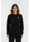 Regular Bisiklet Yaka Sweatshirt Siyah