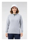 Regular Polo Pike Uzun Kol T-Shirt Gri
