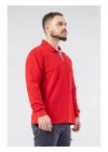 Regular Polo Pike Uzun Kol T-Shirt Kırmızı