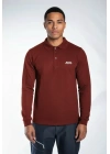 Regular Polo Sweatshirt Bordo