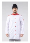 Turkish Aşçı Ceketi Beyaz-Kırmızı