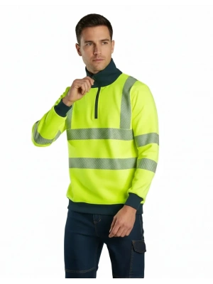 Alaska Hi-Vis Yarım Fermuarlı Sweatshirt - Sarı