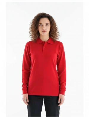Elegans Polo Sweatshirt Kırmızı