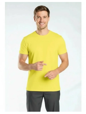 Regular Basic Bisiklet Yaka T-Shirt Sarı
