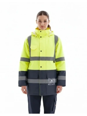 Alaska Hi-Vis Parka Neon Sarı - Lacivert