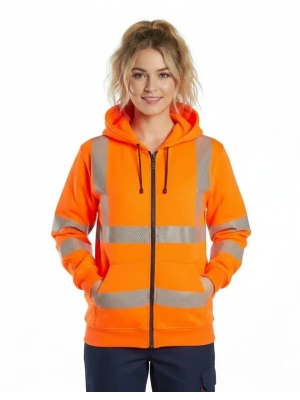 Alaska Hi-Vis Fermuarlı Kapüşonlu Sweatshirt -Turuncu