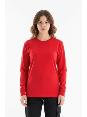 Regular Bisiklet Yaka Sweatshirt Kırmızı