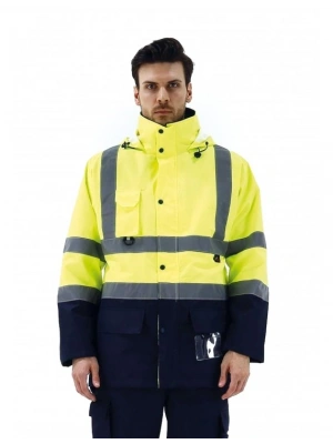 Alaska Hi-Vis 5 in 1 Parka Neon Sarı - Lacivert