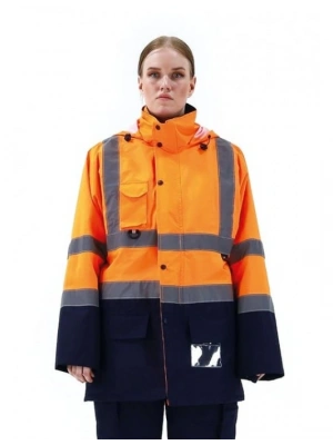 Alaska Hi-Vis 5 in 1 Parka Neon Turuncu - Lacivert