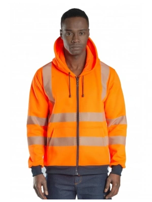 Alaska Hi-Vis Fermuarlı Kapüşonlu Sweatshirt -Turuncu