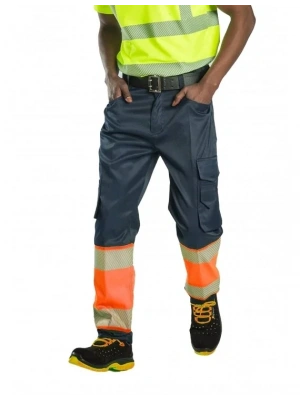 Alaska Hi-Vis Pantolon Lacivert - Neon Turuncu