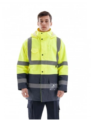 Alaska Hi-Vis Parka Neon Sarı - Lacivert
