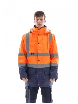 Alaska Hi-Vis Parka Neon Turuncu - Lacivert