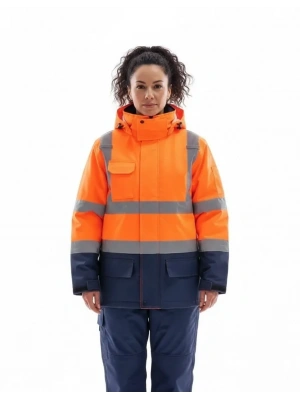 Alaska Hi-Vis Parka Neon Turuncu - Lacivert