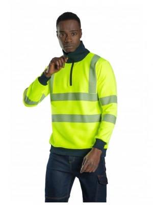 Alaska Hi-Vis Yarım Fermuarlı Sweatshirt - Sarı