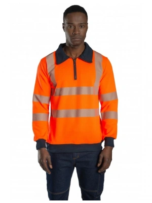 Alaska Hi-Vis Yarım Fermuarlı Sweatshirt - Turuncu