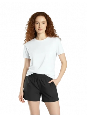 Elegans Basic Bisiklet Yaka T-Shirt Beyaz