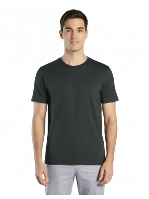 Elegans Basic Bisiklet Yaka T-Shirt Siyah