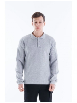 Elegans Polo Sweatshirt Gri