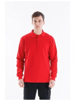 Elegans Polo Sweatshirt Kırmızı