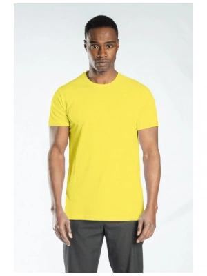 Regular Basic Bisiklet Yaka T-Shirt Sarı