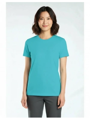 Regular Basic Bisiklet Yaka T-Shirt Turkuaz