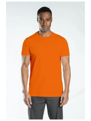 Regular Basic Bisiklet Yaka T-Shirt Turuncu