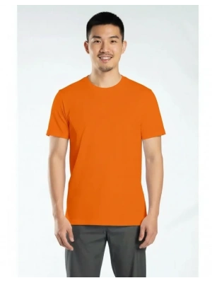 Regular Basic Bisiklet Yaka T-Shirt Turuncu
