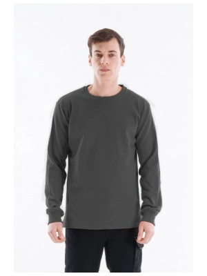 Regular Bisiklet Yaka Sweatshirt Antrasit
