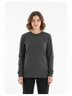 Regular Bisiklet Yaka Sweatshirt Antrasit
