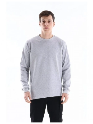 Regular Bisiklet Yaka Sweatshirt - Gri